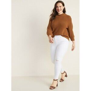 Old Navy‎ Mid-Rise Distressed Rockstar Super Skinny White Ankle Jeans Size 0